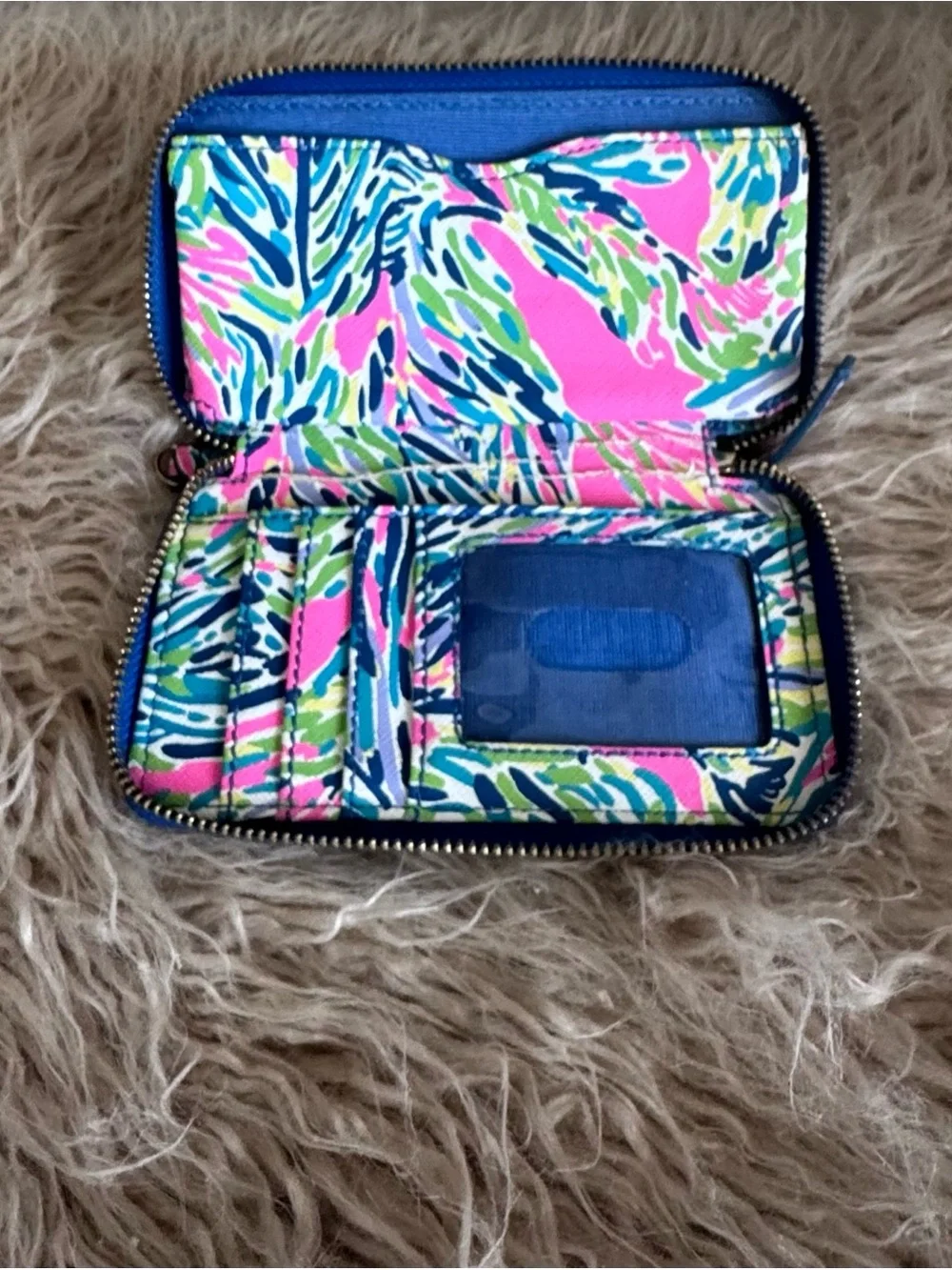 Lilly Pulitzer Pink Multi-Color Zip Wallet